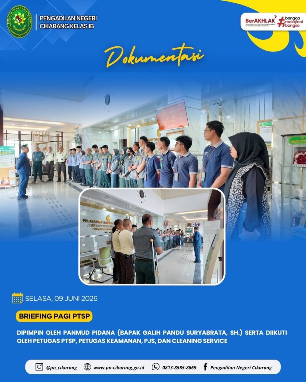 Briefing Pagi PTSP Pengadilan Negeri Cikarang (9 Juni 2026)