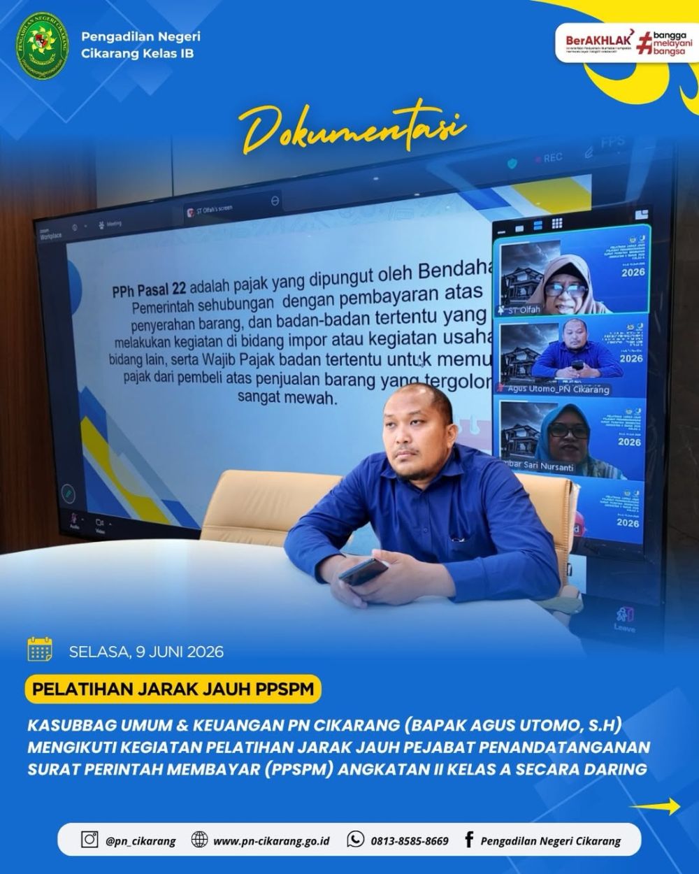 Pelatihan Jarak Jauh Pejabat Penandatanganan Surat Perintah Membayar (PPSPM) Angkatan II Kelas A Secara Daring