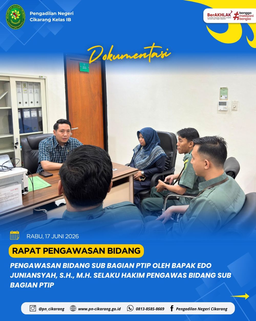 Pengawasan Bidang Sub Bagian PTIP Bulan Juni